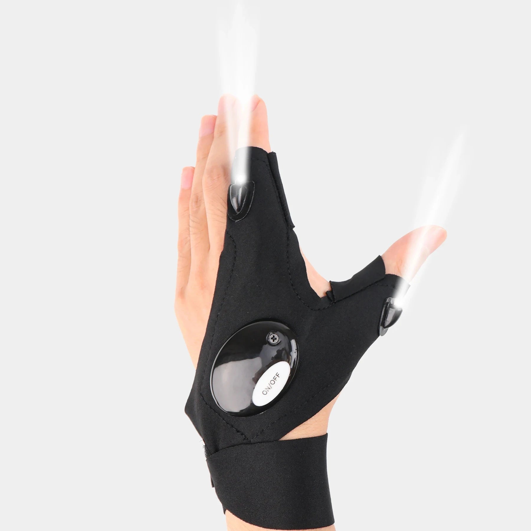 LED Half Finger Glove for Men Women Outdoor Waterproof Night Vision