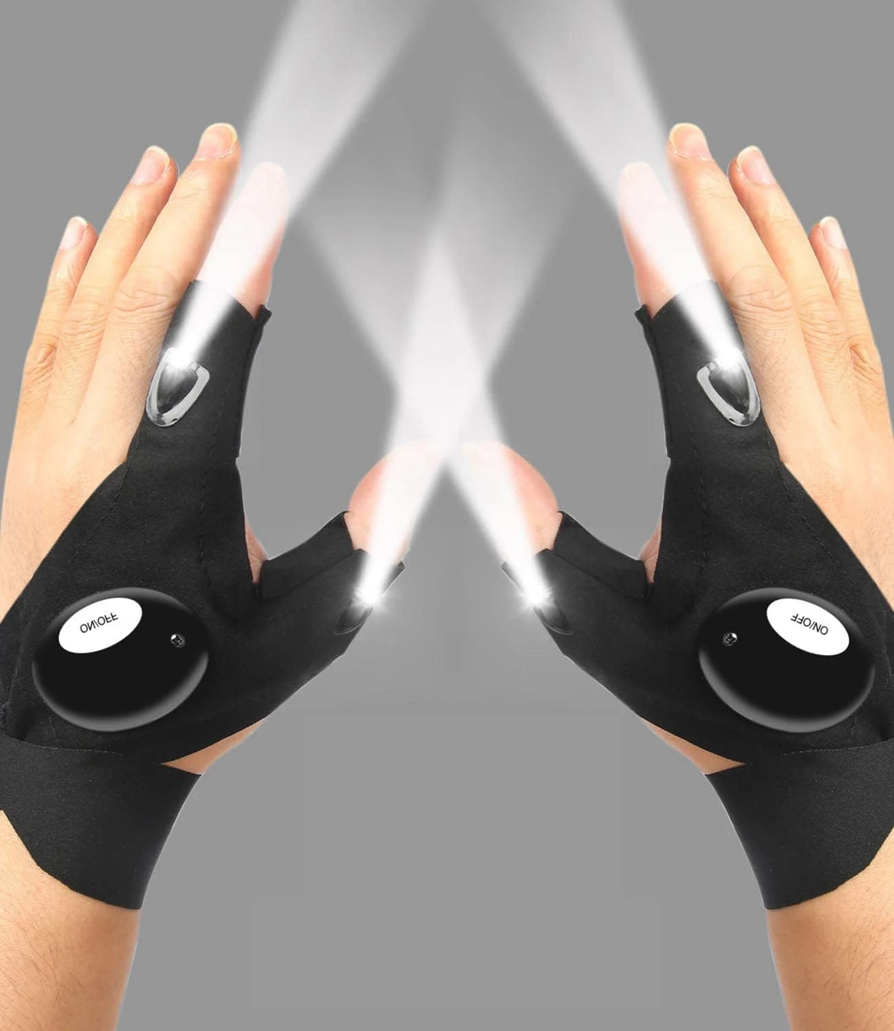 LED Half Finger Glove for Men Women Outdoor Waterproof Night Vision